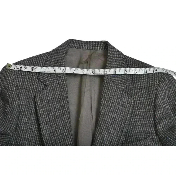 Vintage Harris Tweed Wool Menswear Oversized Blazer Jacket Boyfriend Brown - Picture 15 of 15